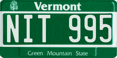 VT license plate NIT995