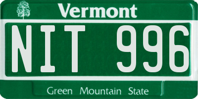 VT license plate NIT996