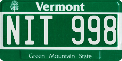 VT license plate NIT998