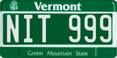 VT license plate NIT999