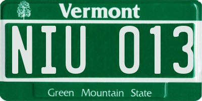 VT license plate NIU013