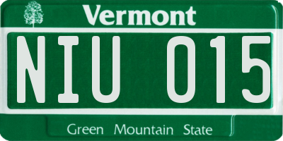 VT license plate NIU015