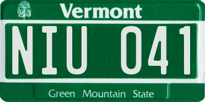 VT license plate NIU041