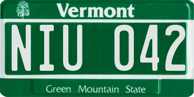 VT license plate NIU042