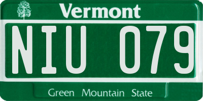VT license plate NIU079