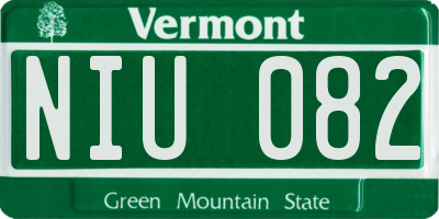 VT license plate NIU082