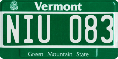 VT license plate NIU083