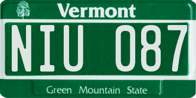 VT license plate NIU087