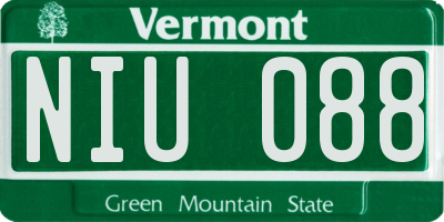 VT license plate NIU088