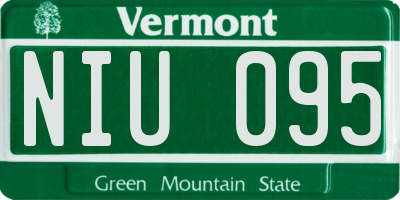 VT license plate NIU095