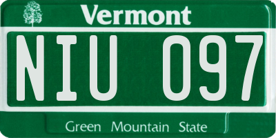 VT license plate NIU097