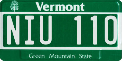 VT license plate NIU110