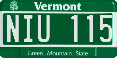 VT license plate NIU115