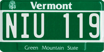 VT license plate NIU119