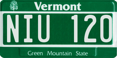 VT license plate NIU120