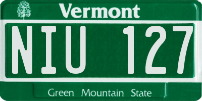 VT license plate NIU127