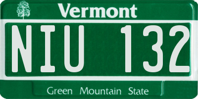 VT license plate NIU132