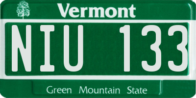 VT license plate NIU133