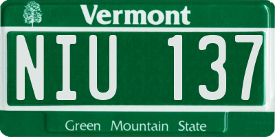 VT license plate NIU137
