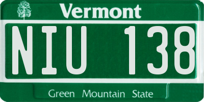 VT license plate NIU138