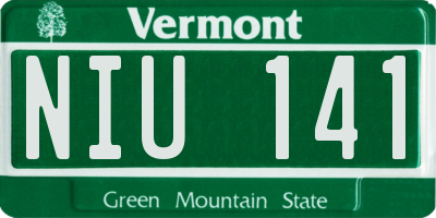 VT license plate NIU141