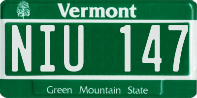 VT license plate NIU147