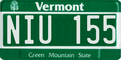 VT license plate NIU155