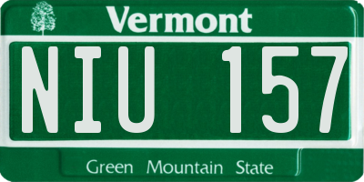 VT license plate NIU157