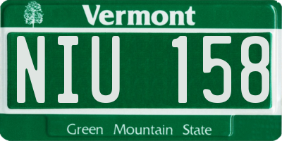 VT license plate NIU158