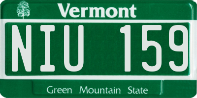 VT license plate NIU159