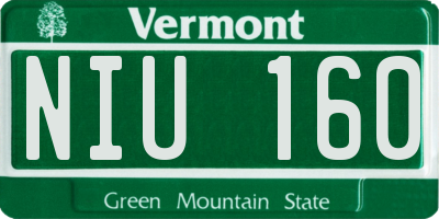 VT license plate NIU160