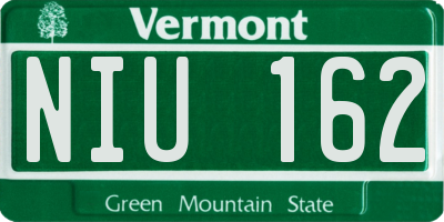 VT license plate NIU162