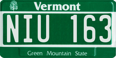 VT license plate NIU163