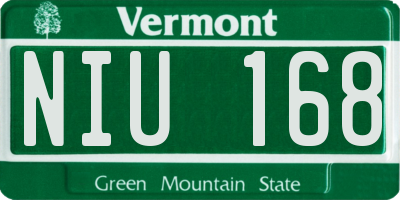 VT license plate NIU168