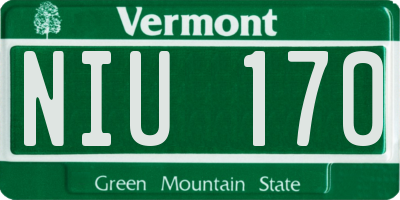 VT license plate NIU170
