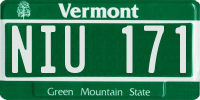 VT license plate NIU171