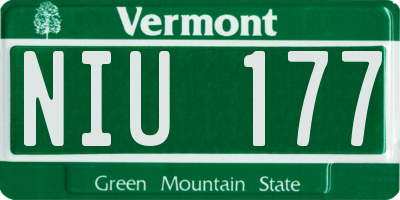 VT license plate NIU177