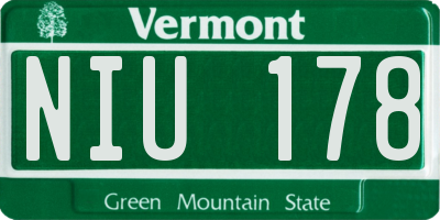VT license plate NIU178