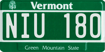 VT license plate NIU180