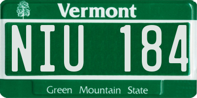VT license plate NIU184