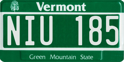 VT license plate NIU185