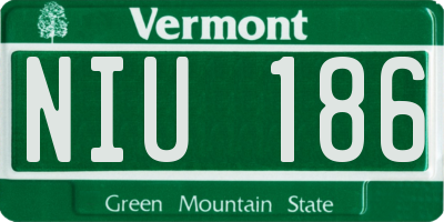 VT license plate NIU186