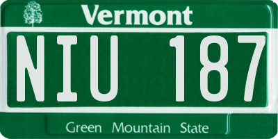 VT license plate NIU187