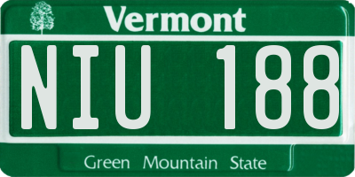 VT license plate NIU188