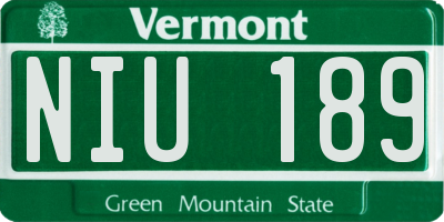 VT license plate NIU189