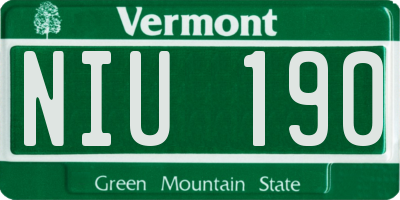 VT license plate NIU190