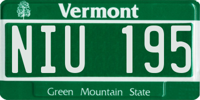 VT license plate NIU195