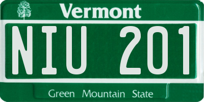 VT license plate NIU201