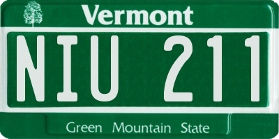 VT license plate NIU211