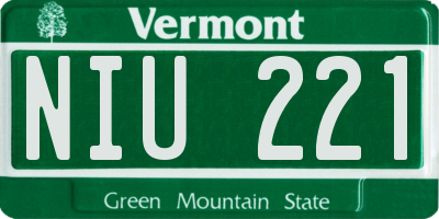 VT license plate NIU221